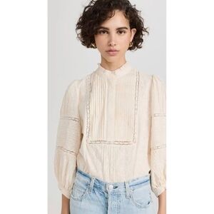 FIGUE 100% cotton Emilia top in ecru NEW